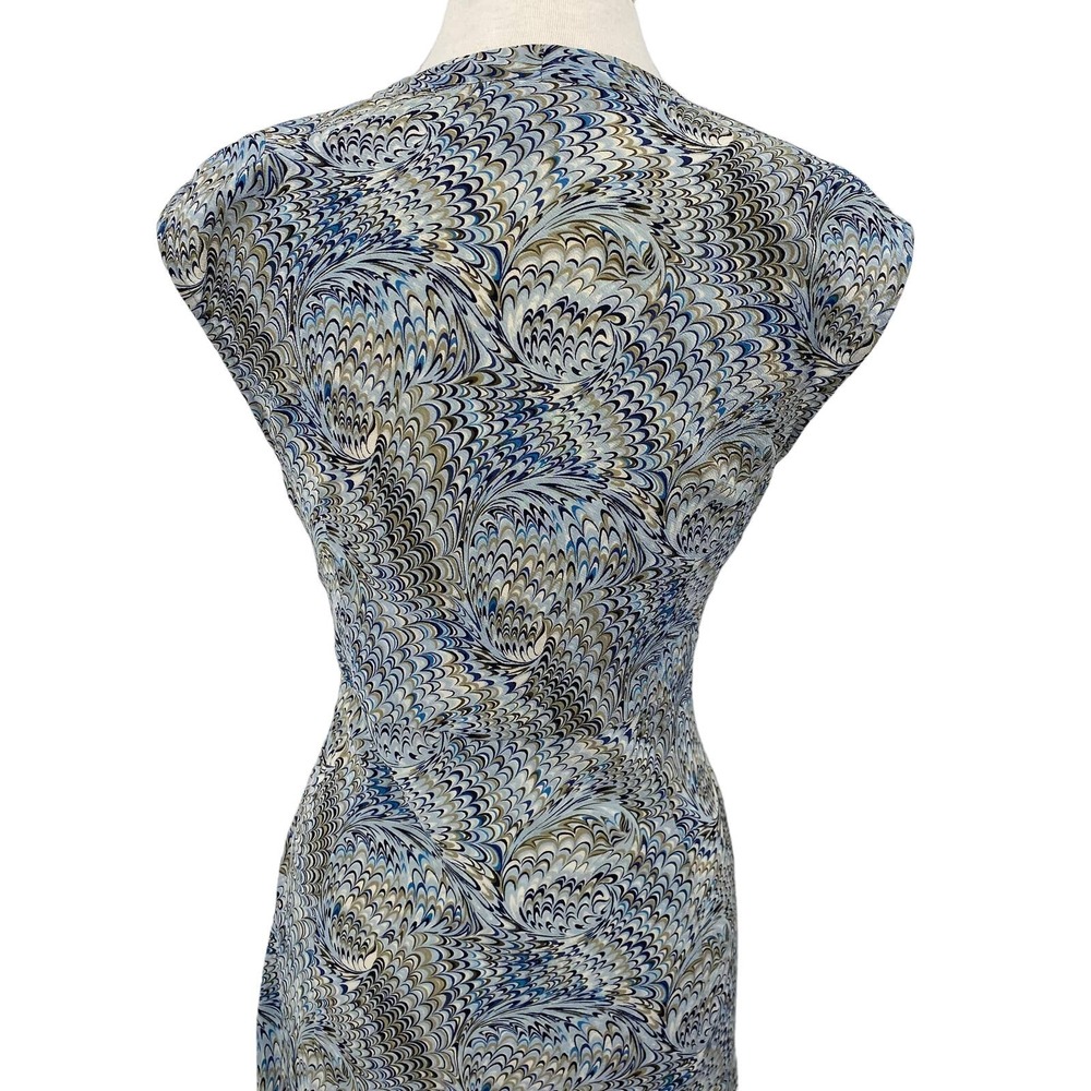 Vintage Blue and Cream Paisley Maxi Dress - Picture 7 of 8